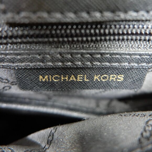 MICHAEL KORS~Cynthia Saffiano Leather Satchel 3 COMPARTMENT BLACK CROSSBODY BAG - Picture 6 of 7